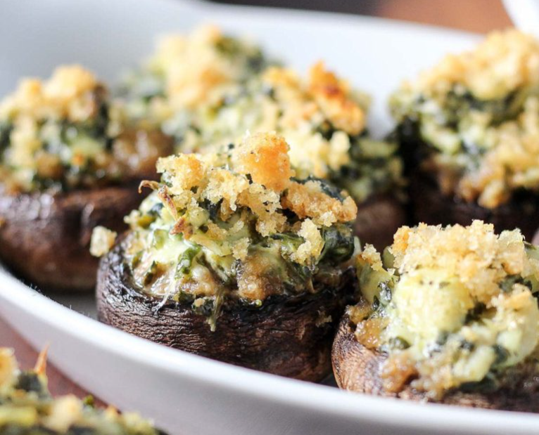 Spinach Artichoke Stuffed Mushrooms